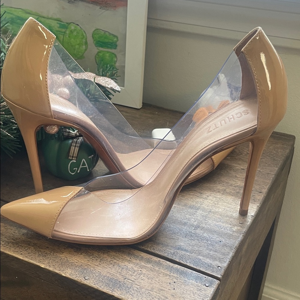 SCHUTZ Beige and Clear Heels